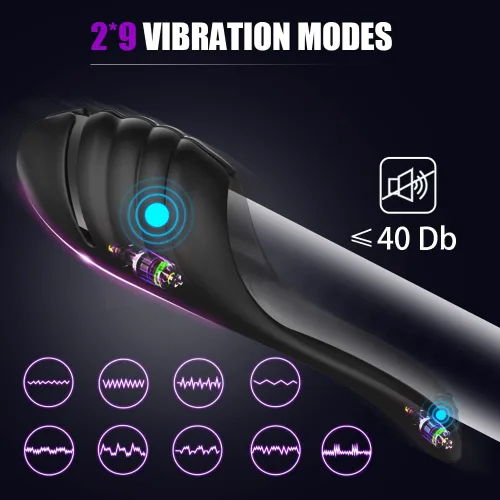Miniatura 4 de Masturbador masculino ajustable, juguetes sexuales para adultos con 9 vibraciones, estimulador vibrador para el placer de la masturbación