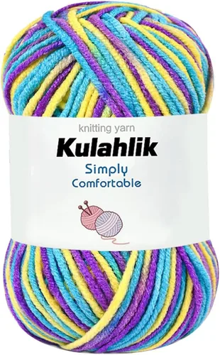 Miniatura 45 de 50g (1x50g) Hilo Acrílico para Crochet y Tejido, Hilo Degradado Colorido, 1 Rollo de Madejas, Hilo Acrílico Multicolor, Perfecto para Proyectos