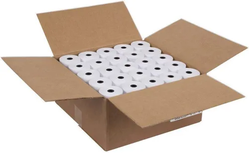 Papel térmico de 2 1/4, 50 rollos para máquina de tarjetas de crédito, rollo de papel de recibo de registro POS (2 1/4 pulgadas x 50 pies)