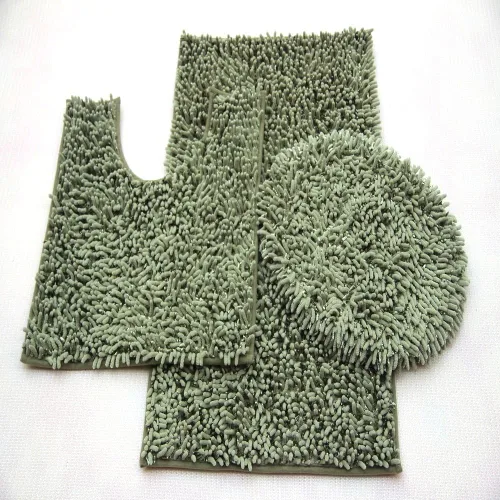 Miniatura 6 de BH Home & Linen Juego de 3 tapetes de baño de microfibra mixta de felpilla ultra brillante ultra suave, tapete grande de 19.5 x 31 pulgadas, tapete