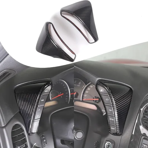 Lcojicep Cubierta interior para interruptor de botón de auto en ambos lados compatible con Chevrolet Corvette C6 2005-2013, velocímetro lateral Negro