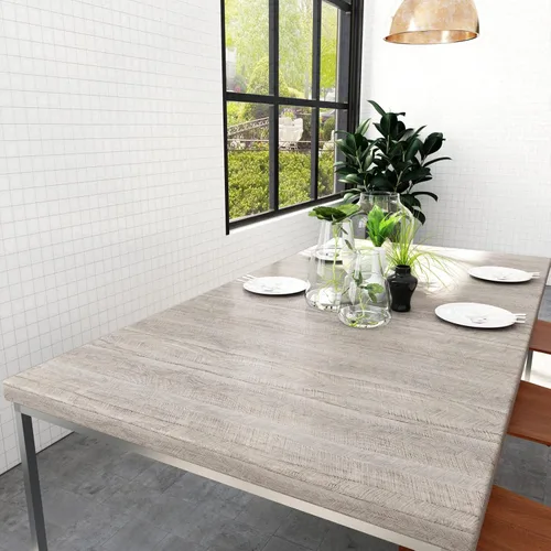 Miniatura 6 de VEELIKE Papel tapiz de madera gris de 15.7 x 118 pulgadas, papel tapiz bohemio extraíble, impermeable, grueso, patrón geométrico para muebles