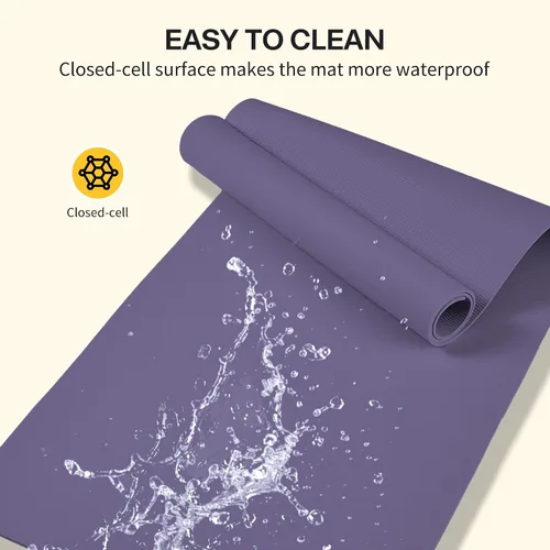 Miniatura 3 de Tapete de yoga, tapete de yoga con diseño antideslizante, tapete profesional de TPE para ejercicio, 72 x 24 pulgadas, tapete de entrenamiento