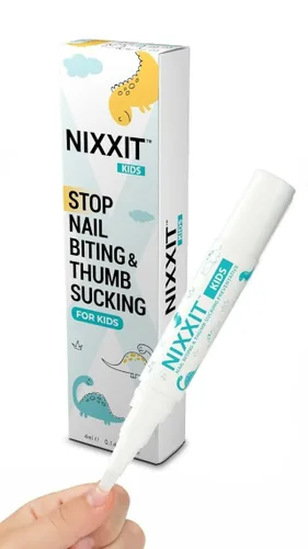 NIXXIT Prevención de mordeduras de uñas para niños, disuasorio para chupar el pulgar para niños, niños pequeños, niños – Bolígrafo de esmalte de