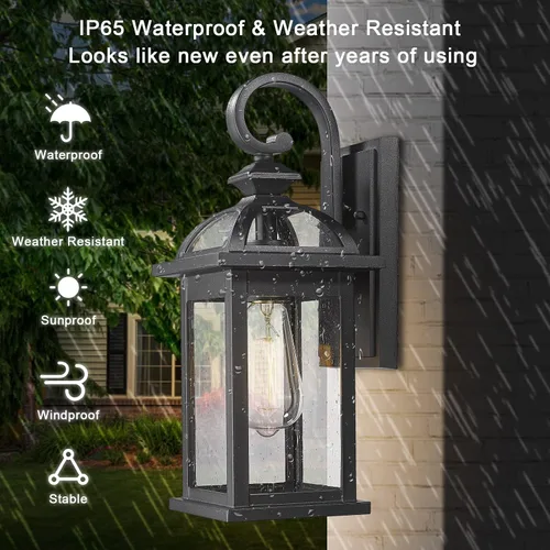 Miniatura 2 de Darkaway Lámparas de pared para exteriores, paquete de 2 con lámpara colgante para exteriores, para porche, patio, jardín