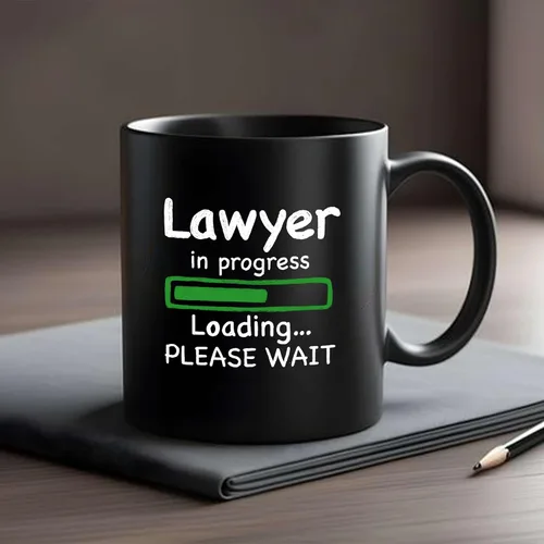 Miniatura 4 de Panvola Lawyer in Progress Loading Law - Regalos de graduación para futuros abogados y abogados, taza de cerámica de 11 onzas, color negro