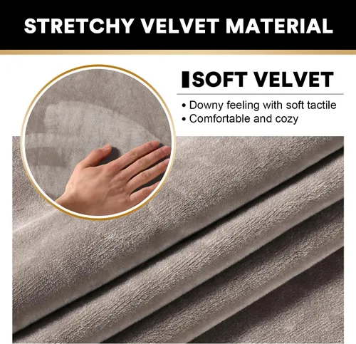 Miniatura 4 de PrinceDeco Funda de sofá de terciopelo ultra suave para sofá de 2 cojines, ancho de hasta 90 pulgadas, protector de muebles lavable, apto para Gris