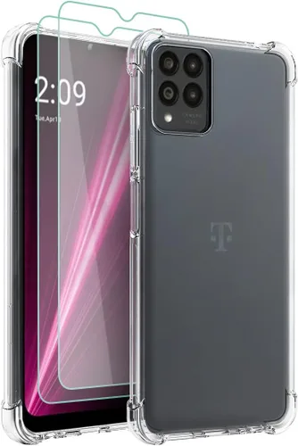Miniatura 8 de Osophter Funda para Revvl 6 Pro 5G, transparente con protector de pantalla, TPU absorción de golpes, flexible para teléfono celular T-Mobile T Phone