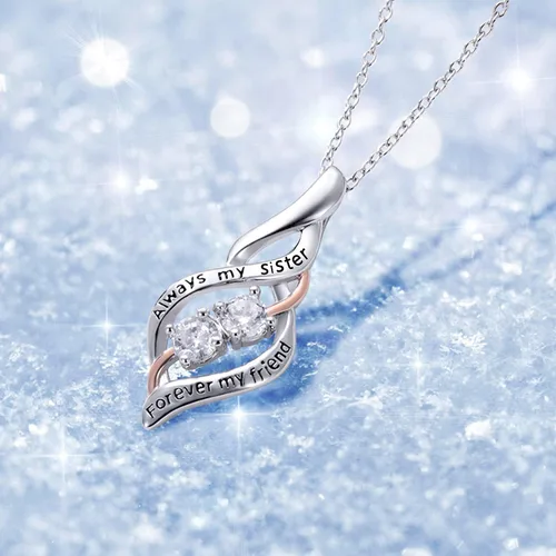 Miniatura 4 de POPKIMI Regalos para hermana de hermana, regalos de cumpleaños de hermana 234 hermanas, collar de plata de ley con concha de abulón de cristal