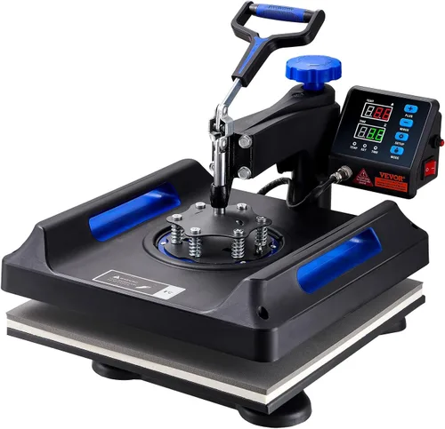Miniatura 8 de VEVOR - Prensa de calor 5 en 1, máquina de prensa de calor de 15 x 15 pulgadas con prensa para tarros, prensa para sombreros, control digital