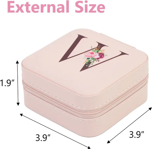 Miniatura 2 de FUNARTY Joyero de viaje con espejo para mujeres y niñas, estuche organizador de joyas, estuche organizador de cumpleaños, regalos de Navidad
