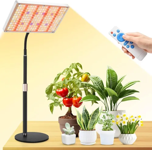 DragonLight Luces LED de cultivo mejoradas, espectro completo, luz de crecimiento regulable con control remoto para invernadero y plantas de