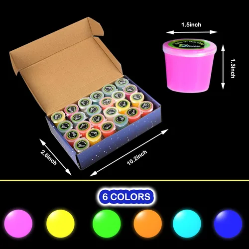 Miniatura 5 de Paquete de 48 juguetes de limo Galaxy Slime, que brilla en la oscuridad, recuerdos de fiesta para niñas y niños, no pegajosos, súper suaves