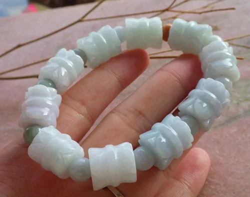 Miniatura 4 de gojade Certified 3 Color 100% Natural A Jade Jadeita Lotus Flower Beads Bracelet Bracelet - Pulsera de cuentas de jade