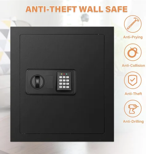Miniatura 8 de Cajas fuertes de pared de 17.72 pulgadas de alto entre los pernos con compartimento inferior oculto, caja fuerte oculta resistente con cerradura