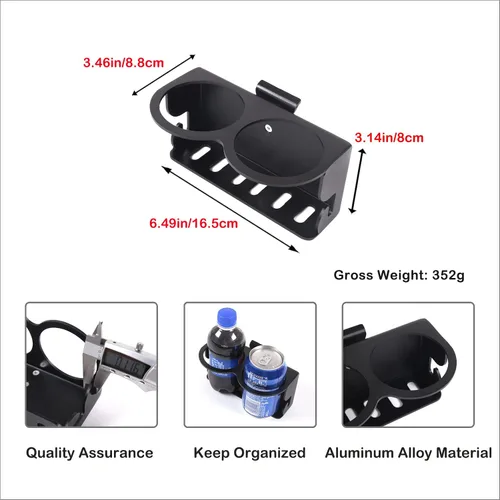 Miniatura 7 de Organizador expansor de portavasos trasero para automóvil compatible con Ford Maverick 2022-2024 Auto de aluminio para asiento trasero de doble