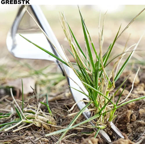 Miniatura 3 de GREBSTK - Horquilla de mano de acero inoxidable con mango de madera de haya, herramienta de jardín para airear, plantar, esparcir mantillo, quitar