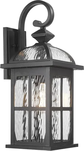 Miniatura 10 de Darkaway Lámpara de pared exterior con vidrio ondulado de agua, luces exteriores de aluminio, apliques de iluminación exterior para casa, porche
