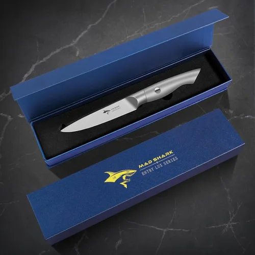 Miniatura 6 de MAD SHARK Cuchillo de pelar de 5 pulgadas, cuchillos de pelar, cuchillo de cocina pequeño, cuchillo alemán de acero inoxidable para verduras, diseño