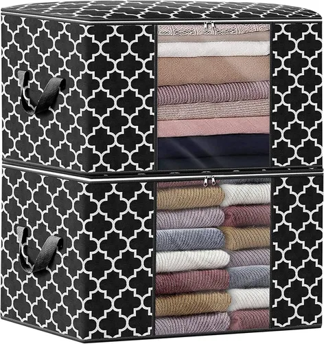Miniatura 11 de WISELIFE Bolsas de almacenamiento, organización de ropa de manta grande y contenedores de almacenamiento para ropa de cama, edredones, organizador