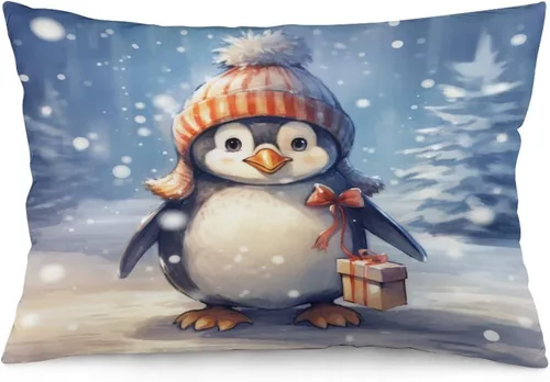 Miniatura 34 de Fundas de almohada de primavera con bonitos muñecos de nieve, fundas de almohada rústicas para vacaciones, funda de almohada tamaño Queen