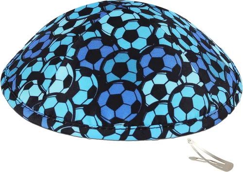 Zion Judaica Sports Kippah - Patrón de pelota para adultos y niños, 6 pulgadas, Skullcap Yamaka para barbat Mitzvah Chuppah boda