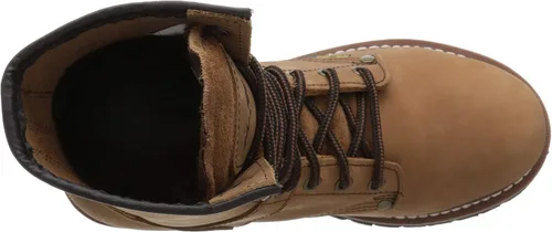Miniatura 4 de Ad Tec Botas de madera para mujer de 9 pulgadas, cuero loco, punta de seguridad suave y lisa con suela de lengüeta resistente al aceite, Beige