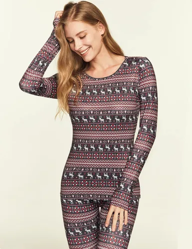 Miniatura 6 de TSLA Conjunto de ropa interior térmica para mujer, vellón suave, pantalones largos, primera capa cálida para invierno, parte superior e inferior