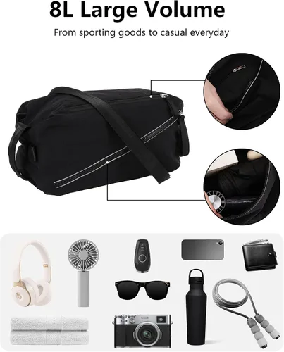 Miniatura 5 de BAPHITY Pequeña bolsa de gimnasio para mujeres y hombres, bonita bolsa cruzada ligera para fines de semana, mini bolsa de entrenamiento deportiva