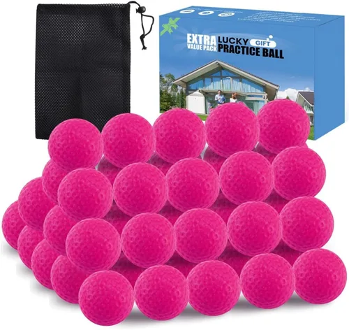 Miniatura 23 de FINGER TEN Pelotas de práctica de golf de espuma de colores, paquete de 12, 24, 50 unidades, pelota de golf ligera de vuelo limitado para interiores
