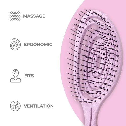 Miniatura 3 de Ninabella - Cepillo orgánico desenredante para cabello de mujeres, hombres y niños, no tira del cabello, cepillo alisador para cabello liso, rizado
