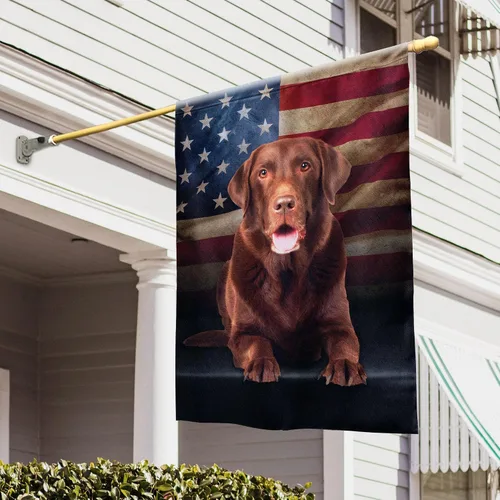 Miniatura 12 de FLAGWIX Banderas de perro patriota americano, bandera de perro labrador retriever de doble cara, decoración para el hogar, exterior, bandera