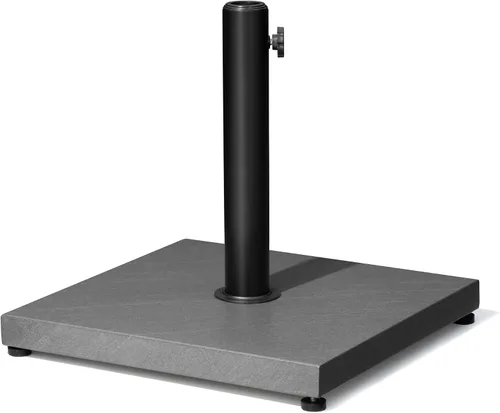 Miniatura 8 de Base para sombrilla de patio, soporte resistente cuadrado de concreto de 43 libras para exteriores, color marrón teca