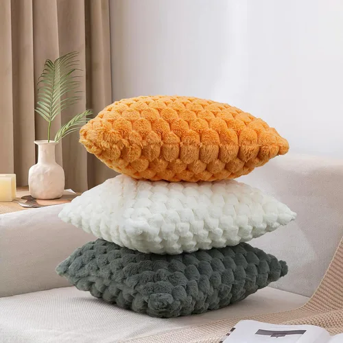 Miniatura 2 de Merrycolor Juego de 2 fundas de almohada de piel sintética de 18 x 18 pulgadas, fundas de almohada suaves y esponjosas de color gris, fundas