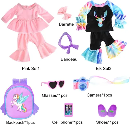 Miniatura 2 de Muñeca de silicona afroamericana de 14.5 pulgadas, muñeca realista de niña negra con 2 trajes, zapatos, mochila, cámara, lentes y accesorios