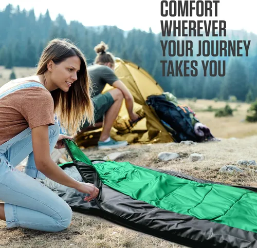 Miniatura 4 de VENTURE 4TH Saco de dormir para mochileros – XXL, tamaños dobles e individuales – Saco de dormir ligero para clima cálido y frío para adultos, niños