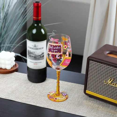 Miniatura 2 de NymphFable You are Awesome Regalos para mujeres, regalo de agradecimiento, copas de vino pintadas a mano, copas de vino decorativas, regalo
