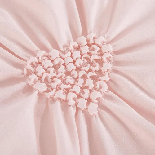 Miniatura 6 de HOMBYS Juego de ropa de cama de 3 piezas para cuna de princesa rosa para niñas, juego de edredón ultra suave rosa con pliegues pellizcados