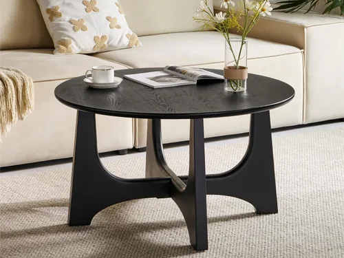 Miniatura 12 de Saint Mossi - Mesa de centro moderna para sala de estar, mesa de centro ovalada de madera de mediados de siglo, mesa central para espacios pequeños