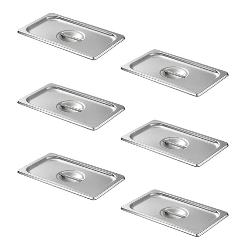 Miniatura 18 de Aplancee Sartenes de 1/2 hotel de 4 pulgadas de profundidad de acero inoxidable para alimentos, antiatascos, juego de 6 sartenes de mesa de vapor