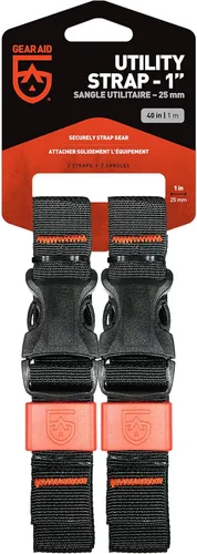 Miniatura 11 de GEAR AID Correas de uso general con hebilla de liberación lateral, asegura y comprime equipamiento de camping, ciclismo, caza, navegación, ancho