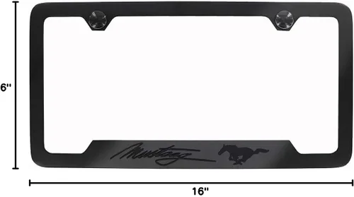 Miniatura 5 de License Frame Inc. Ford Mustang Marco de matrícula de metal estilo oscurecido, 2 agujeros