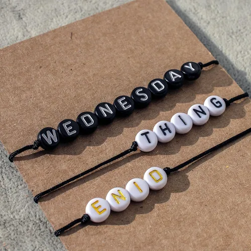 Miniatura 3 de ORANGE . JEWELS 3 pulseras Wednesday Addams - Nevermore Academy-Wednesday Addams Enid Sinclair mejor amigo (juego de pulsera), Resina