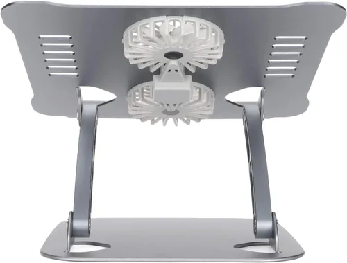 Miniatura 2 de ciciglow Soporte para portátil de doble ventilador, soporte de enfriamiento de aleación de aluminio, soporte plegable portátil para portátil de 10 a