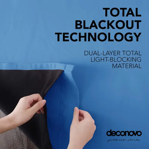 Miniatura 92 de Deconovo Cortinas opacas 100% con forro negro, cortinas con ojales aisladas térmicamente que reducen el ruido, doble capa para oscurecer