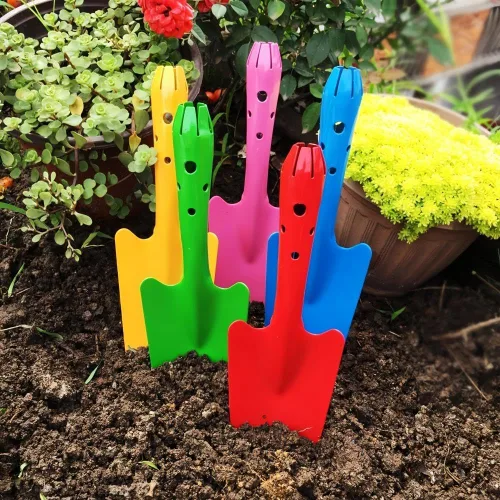 Miniatura 7 de Mini pala de mano de metal colorida, juego de paletas de herramientas de jardín para plantación de suelo de flores, excavación, trasplante, regalo