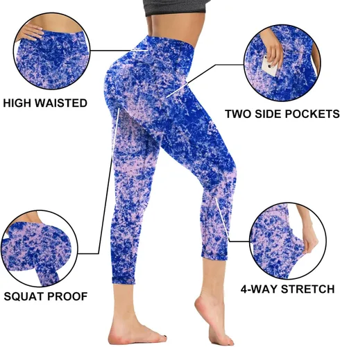 Miniatura 2 de GAYHAY Leggings con bolsillos para mujer, pantalones de yoga de 1925 pulgadas, cintura alta, control de abdomen, compresión para entrenamiento