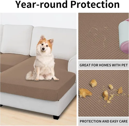 Miniatura 3 de Easy-Going Fundas Elásticas de 3 Piezas para Cojines de Sofá para Sofá Seccional Izquierdo/Derecho en Forma de L Chaise Lounge Funda de Asiento