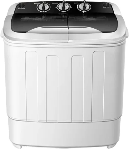 Waterjoy Lavadora Portátil, Capacidad de 13 libras, Mini Lavadora y Secadora de Doble Tina Combo para Apartamentos, Dormitorios, Casas Rodantes,