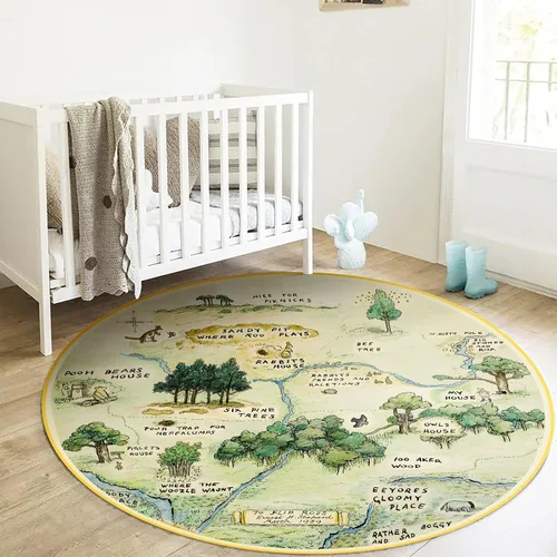 Estmy Alfombra vintage lavable de 3 pies, bonita y divertida alfombra de guardería para niñas y niños, suave, resistente a las manchas, alfombra de